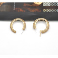 Joyería de anillo de orejas chapadas en oro bling personalizadas para mujeres Resina acrílica Pendientes de aro de oro pequeño